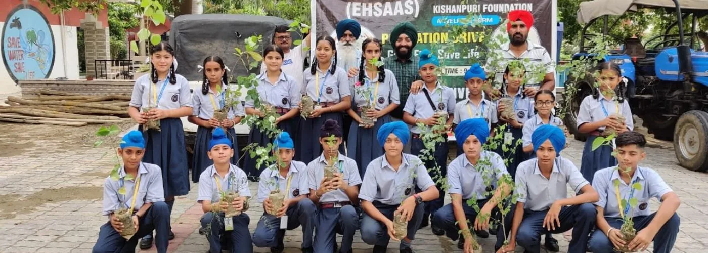 Students of St. Soldier Elite Convent School with saplings